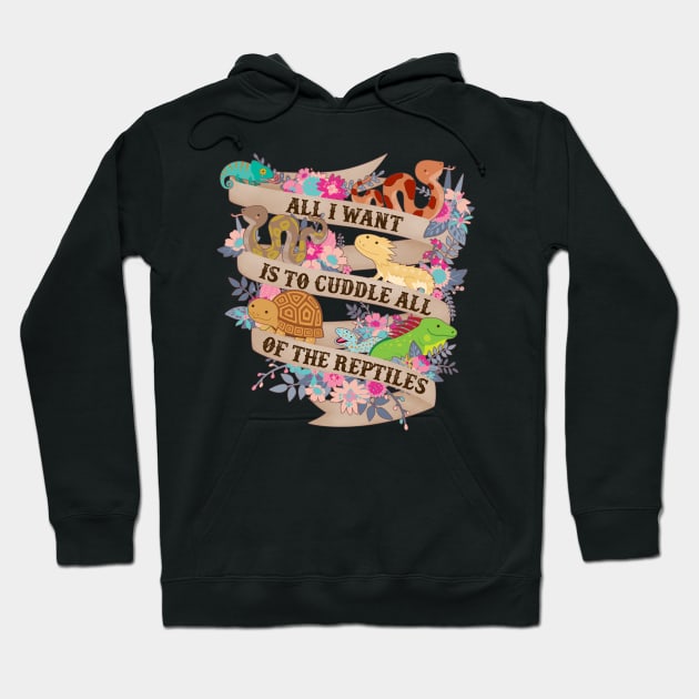 Cuddle All Of The Reptiles Hoodie by Psitta